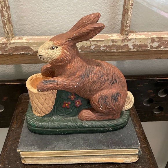 Other | Vintage Chalk Ware Bunny | Poshmark